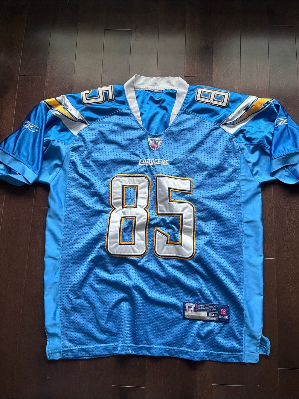 San Diego Chargers Antonio Gates Reebok UNC Blue 85 NFL Stitched Football Jersey